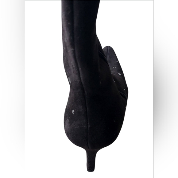 Coup D'Etat Chocolate Suede Tall Heeled Studded Zip Boots Size 9 B - Picture 5 of 11